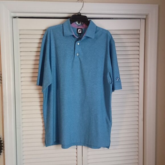 FootJoy Other - Footjoy Men's Golf Polo Shirt Size Large Blue Collar Short Sleeve Casual